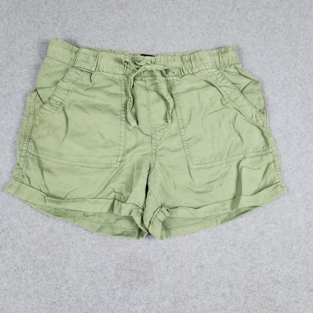 GAP Shorts Womens XS Sage Green Lyocell Utility Drawstring Waist Cuffed Hem